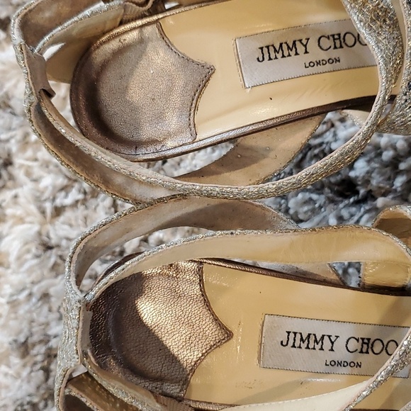 Jimmy Choo Glittering Silver Heels - Picture 9 of 16